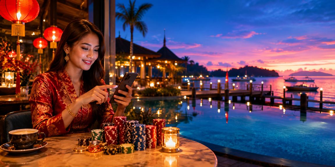 Pemain mengakses permainan slot 16a melalui telefon pintar di Terengganu Malaysia
